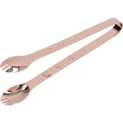 Rutschfeste Eiszange aus lebensmittelechtem Edelstahl, Zuckerzange für die Küche, kupferbeschichtete Metallzange für Haushaltslebensmittel (1/5)