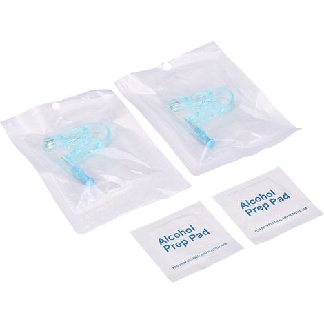 Lot de 2 pistolets de perçage d'oreilles stériles jetables avec lingettes alcoolisées (1/5)