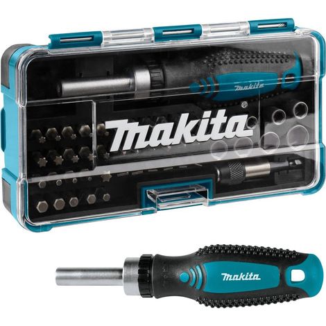 Makita B-36170 47 Piece Bit Set + Ratchet Screwdriver 1/4 Hex Shank Case B-28612 (1/4)