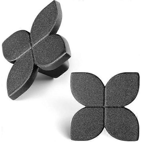 Lot de 2 boutons de tiroir, boutons de meubles noirs, boutons de placard en laiton brossé (1/5)