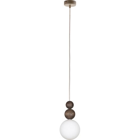 Suspension japandi boule en verre marron blanc bois RONA Sigma Lighting 1x G9 12 W (1/3)