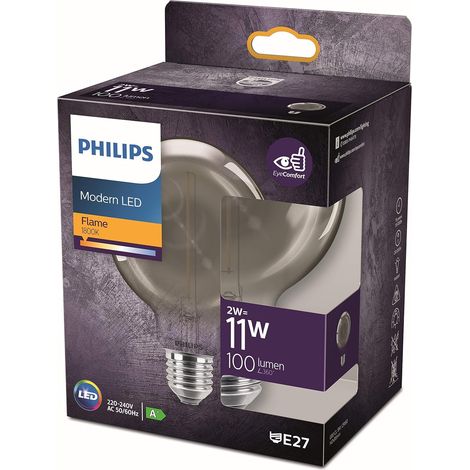 ampoule LED Equivalent 11W E27 smoky Blanc chaud non dimmable, Verre (1/5)