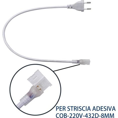 Spina Striscia Led Adesiva COB 220v 8mm