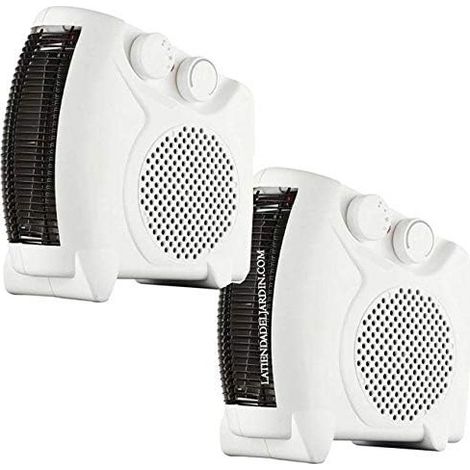 Set di 2 Termoventilatore Elettrico. 2 impostazioni di Temperatura 1000W - 2000W. Ventilazione, aria calda e aria temperata