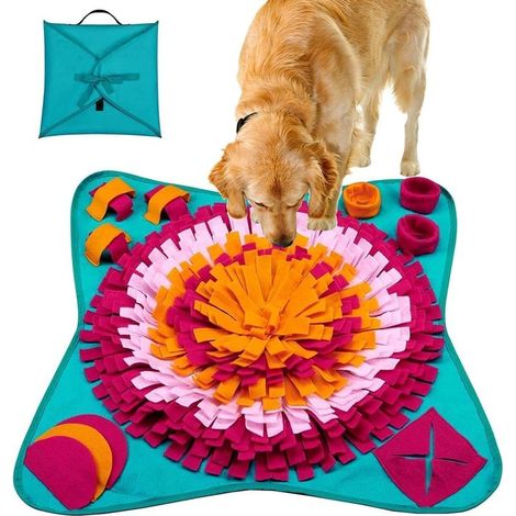 Tapis éducateur pour chien – Tapis de fouille en tissu coton lavable – Dimensions pliables pour rangement facile – Stimule l'odorat et l'exploration (1/5)