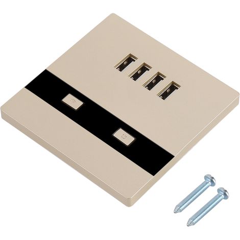 Prise Murale avec 4 Ports USB et Éclairage LED - Pour Chantier et Intérieur - 5 V / 3000 mA - 1 Pièce (1/5)