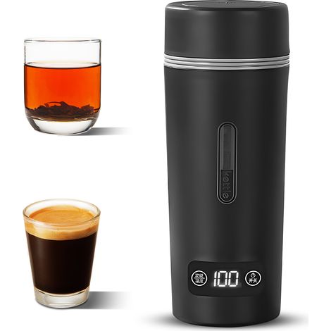 Bouilloire électrique portable pour eau bouillante, 1,5 tasse de thé, café avec contrôle de la température à 4 niveaux, écran tactile, chaudière en acier inoxydable 304, arrêt automatique et protectio (1/5)
