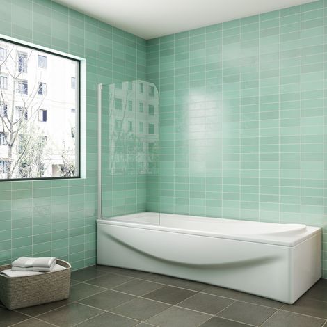 [PRODUIT D'OCCASION]AICA pare-baignoire 70x130cm profilé blanc écran paroi pivotante