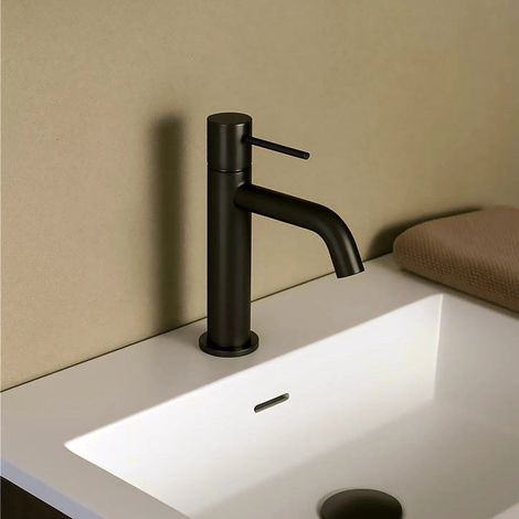 Rubinetto miscelatore lavabo senza scarico in ottone nero opaco Memo (1/3)