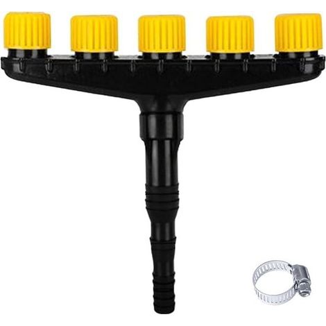 Boquilla rociadora universal con cabezal de pulverización de múltiples aberturas, 1/2 pulgada, negra (1/5)