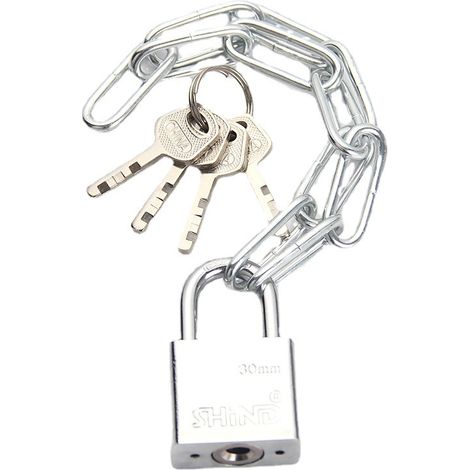 Lucchetto a catena di sicurezza, lucchetto a catena per bicicletta, catena di sicurezza rinforzata, ideale per motociclette, biciclette, generatori, porte, mobili da esterno, lucchetto per tricicli e 