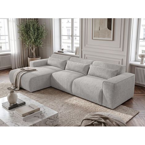 AX LIVING Wohnlandschaft mit Schlaffunktion Ruyam Schlafsofa Hellgrau L (1/5)