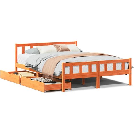Maison Exclusive - Letto senza Materasso Marrone Cera 160x200 cm in Legno di Pino