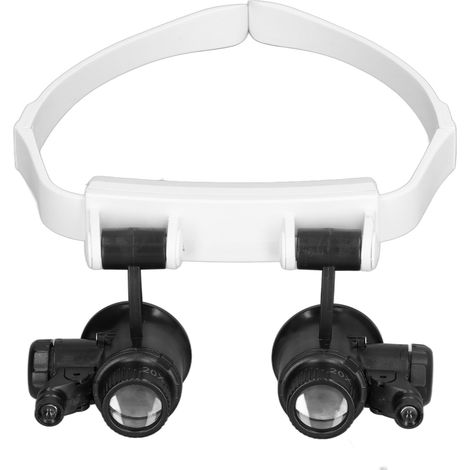 Loupe frontale LED avec 4 verres interchangeables 10X 15X 20X 25X pour réparation de montres et expertise de bijoux (1/5)