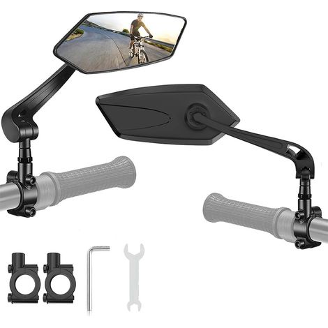 2 Pièces Retroviseur Velo Electrique Retroviseur Trotinette Electrique Rétroviseur Vélo Pliable Rétroviseurs Compatibles Guidon 20-24mm HD Rétroviseur de Sécurité Protection pour Vélo