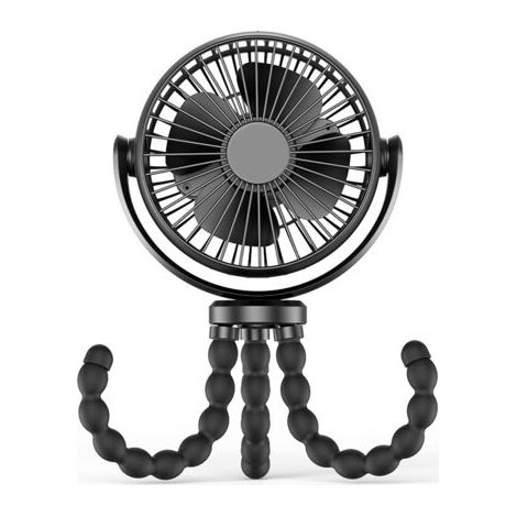 BUNTHAUS Ventilateur Personnel Portatif, Ventilateur de Bureau à Piles 5200mAh avec Trépied Flexible, Ventilateur USB à 360 ° pour Poussette,Voiture,etc (1/5)