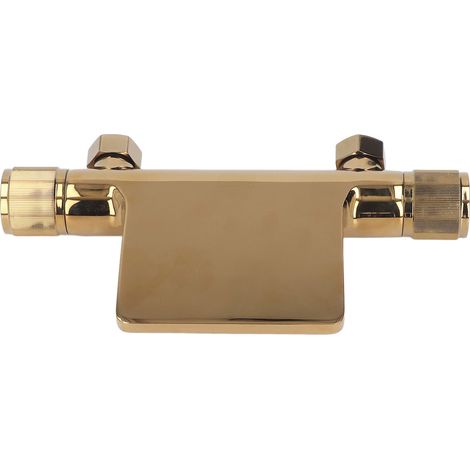 Wandmontierte Badewannenarmatur aus Edelstahl, Wasserfall-WC-Armatur, Gewinde G1/2 (Außen- und Innengewinde), Gold (1/5)