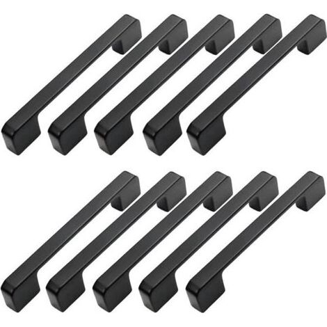 10pcs poignée meuble entraxe 96mm-poignée porte cuisine noire poignee barre meuble poignee de cuisine noire 96mm (1/5)