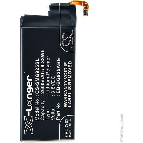 NX - Batterie téléphone, smartphone, GSM pour Samsung 3.8V 2600mAh - EB-BG925ABEEBBG925