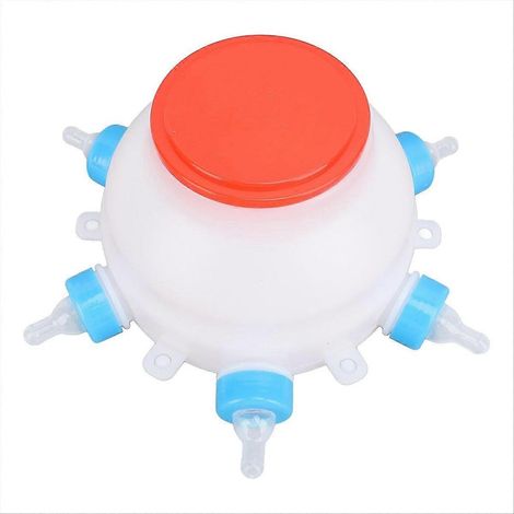 Seau pour agneaux, biberon pour porcelets avec 6 tétines, bidon à lait pour animaux de ferme (chèvres, agneaux, chiens) 2,5 L (1/5)