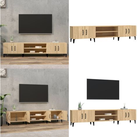 TV-Schrank Sonoma-Eiche 180x31,5x40 cm Holzwerkstoff - TV Schrank - Holzwerkstoff Möbel - Sonoma Eiche - Wohnraum Einrichtung - Regal - Home & Living