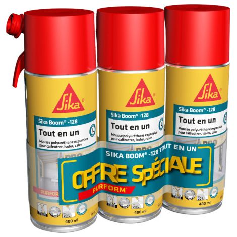 Set di 3 schiume espansive manuali all-in-one SIKA - SikaBoom 128 - 400ml