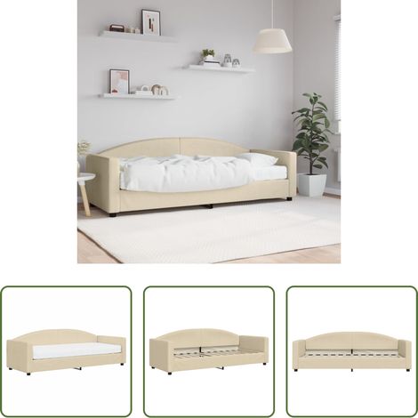 vidaXL Sofa - Tagesbett mit Matratze Creme 80x200 cm Stoff (1/5)