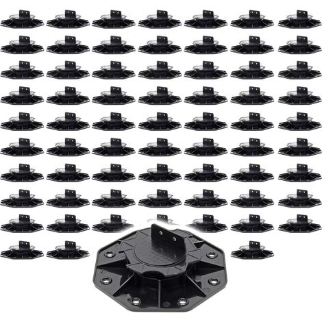 Xpotool – Lot de 70 plots de terrasse – Charge 2700 kg – Hauteur réglable 18-25 mm – Polypropylène résistant – Installation rapide pour lambourdes et dalles