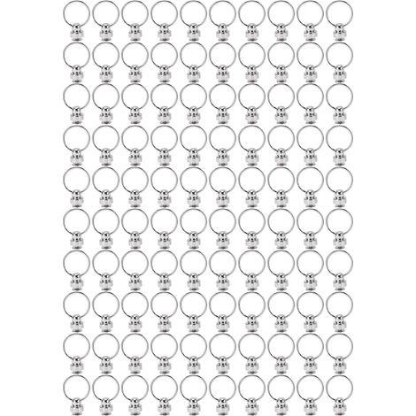 100er-Set Rundkopfnieten, silberfarben, doppelte Zugringe aus Kupfer, gratfrei, mit Schraubverschluss, 9 mm, für Handyhüllen (1/5)