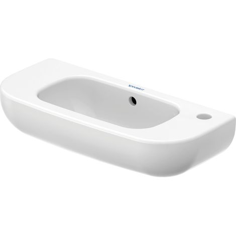 Duravit – Lavabo de main rectangulaire 500x220mm – Blanc brillant – 1 trou pour robinet – Fixation murale – Émaillé pour durabilité