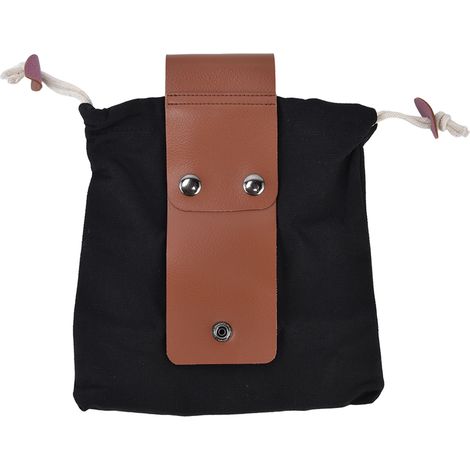 Sac à cueillette de fruits à porter à la taille, en toile PU, pliable, gain de place, noir (1/5)