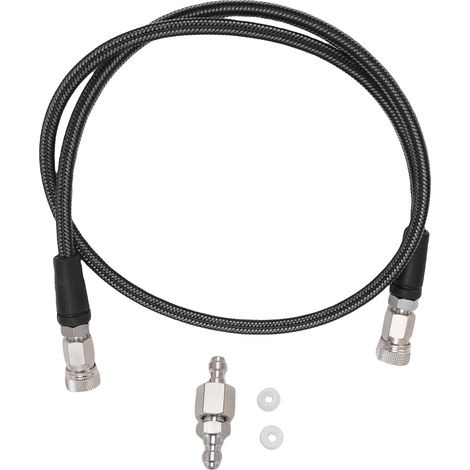 Raccord Rapide Haute Pression 8mm M10x1 Tuyau Renforcé Fibre de Carbone 39 PSI Flexible d'Extension Pliable Multifonction Double Mâle 1m Noir-KZQ (1/5)