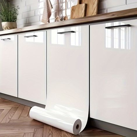 Rouleau de film vinyle autocollant anti-éclaboussures 60 cm x 5 m, autocollant PVC résistant à l'huile pour appareils de burea,Blanc