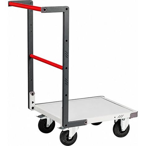 Chariot modulable un dossier fixe à tube - Plateau 550x495mm - Charge max 250kg - Roues caoutchouc - Livré à monter - 804720110 (1/5)