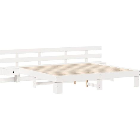 Lit double,Lit adulte,Cadre de lit avec tiroir Blanc 200 x 200 cm bois CFW6614086 (1/5)