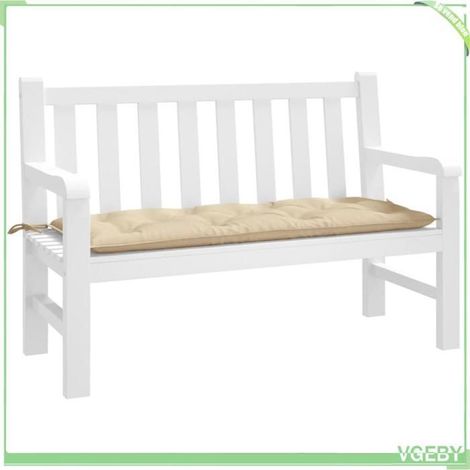 361586 Coussin de banc de jardin beige 120x50x7 cm tissu oxford (1/5)