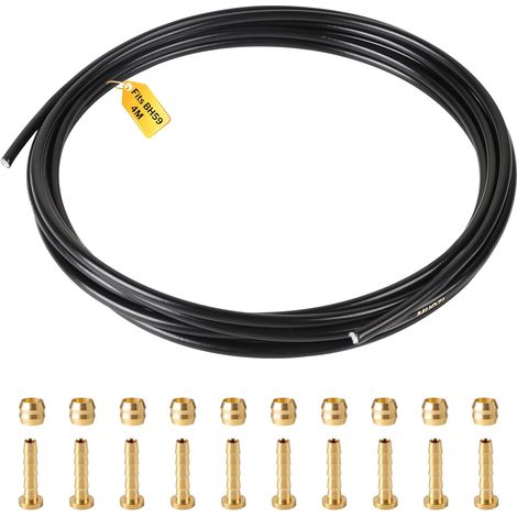 Tuyau de frein hydraulique pour vélo 4 m Freins à disque Tuyau d'huile Tuyau frein hydraulique avec 10 inserts de raccordement d'olive Accessoires pour BH59, VTT, Vélo (10000 PSI) (1/5)