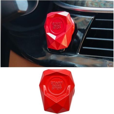 BUNTHAUS Lntyq Couvercle de bouton-poussoir de voiture, garniture de protection du bouton de démarrage du moteur, décoration de couvercle en métal de bouton d'allumage universel pour l'intérieur de la
