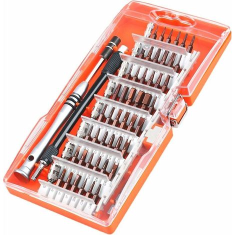 Juego de destornilladores magnéticos de 56 puntas, kit de herramientas para todos los dispositivos electrónicos, kit de destornilladores magnéticos para teléfonos móviles, etc. (60 en 1) de New Silk R (1/5)