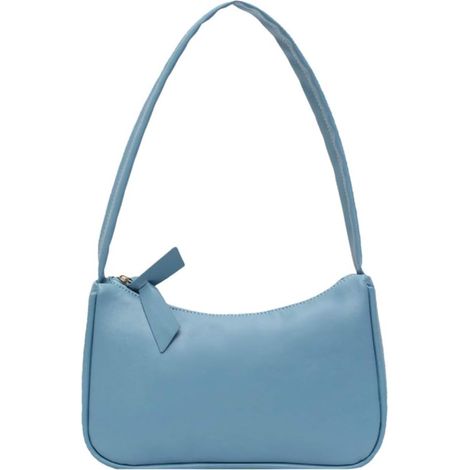 Sac à main rétro à bandoulière unique en cuir PU souple pour femmes (bleu),