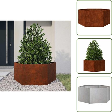 Jardinière Rouillé 90x90x45 cm Acier corten - Jardin - Balcon - Patio - Jardinière - Acier Corten (1/5)