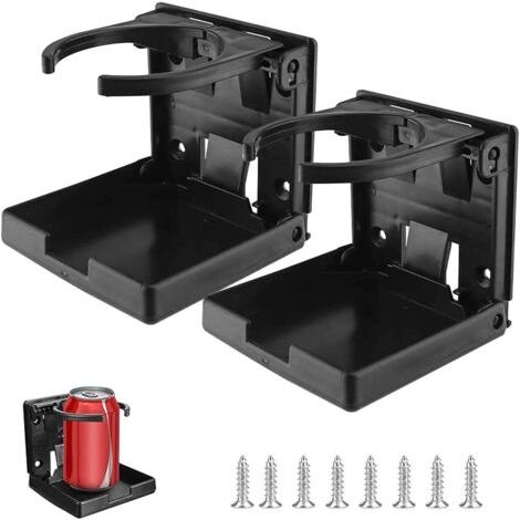Lot de 2 Porte-Gobelets Pliables Réglables Porte Boisson Voiture Pliable avec Vis pour Voiture Camion Van (1/5)