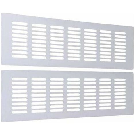 Pair Grille de ventilation rectangulaire pour une ventilation idéale Grille de ventilation rectangulaire 80 x 300mm 2 pcs [blanc].