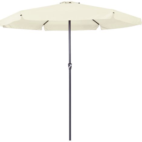 KINGSLEEVE® Maui 3.3m Aluminium Garden Parasol with Cover UV 80+ Protection 330cm Patio Umbrella with Crank Handle And Tilt Large Sun Shade Canopy Deck Lawn Outdoor Beige (1/5)