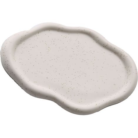Plateau à bijoux ovale blanc, en céramique brillante, style moderne et élégant, idéal pour la maison ou comme cadeau. (1/5)