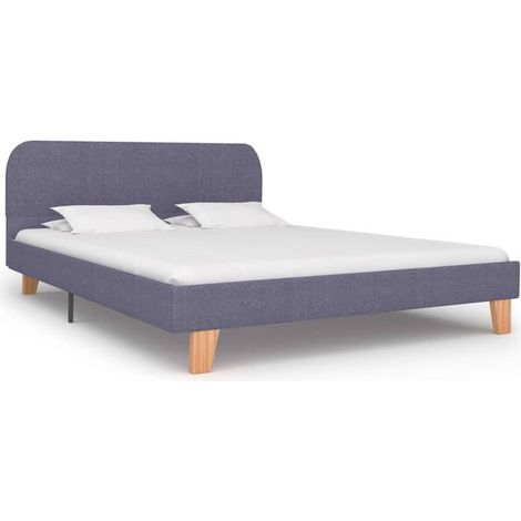 Cadre de lit en tissu gris clair (matelas non inclus), 140 x 200 cm (1/5)