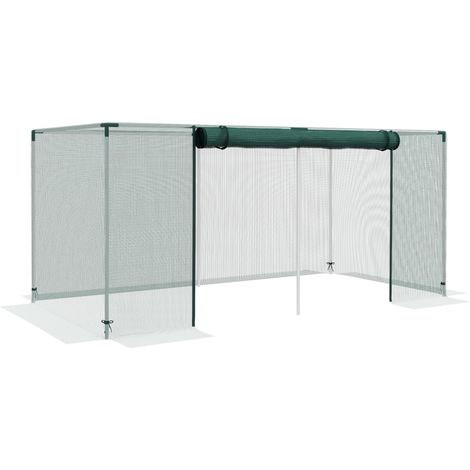 Serre de jardin cage de culture pour plantes de jardin porte zippée tubes en acier galvanisé 240 x 120 x 110 cm vert (1/5)