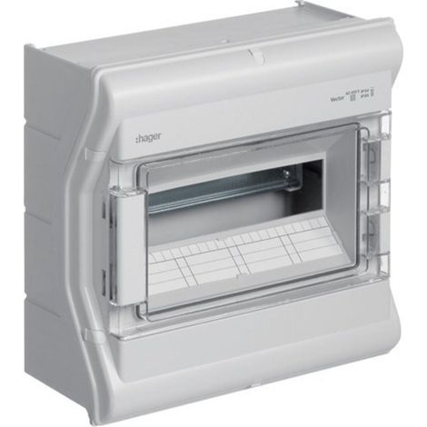 HAGER VE112E  Scatola di distribuzione da superficie Vector VE con 1 fila 12 IP55
