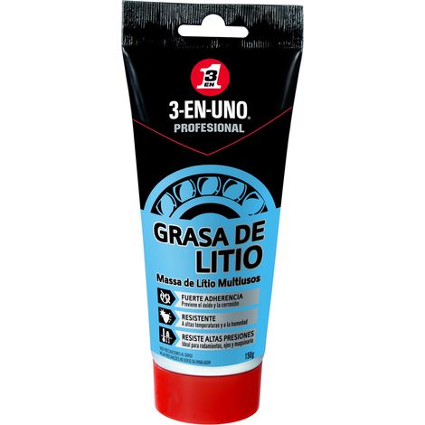 3-EN-UNO Profesional Lubricante Grasa de Litio Multiusos en Tubo 150gr