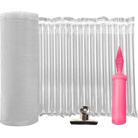 Rouleau de papier bulle gonflable pour coussin d'air – 35,1 cm x 50 m avec pompe gratuite, coussin d'air pour emballage lourd, fournitures de déménagement, grand rouleau de papier bulle (1/5)
